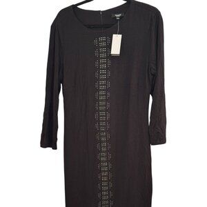Black Premise Dresses Studded Midi Dress M Rayon & Spandex